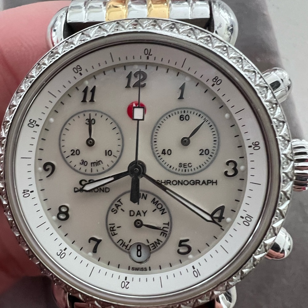 Women’s Diamond Michele Watch with two tone band - Picture 7 of 16